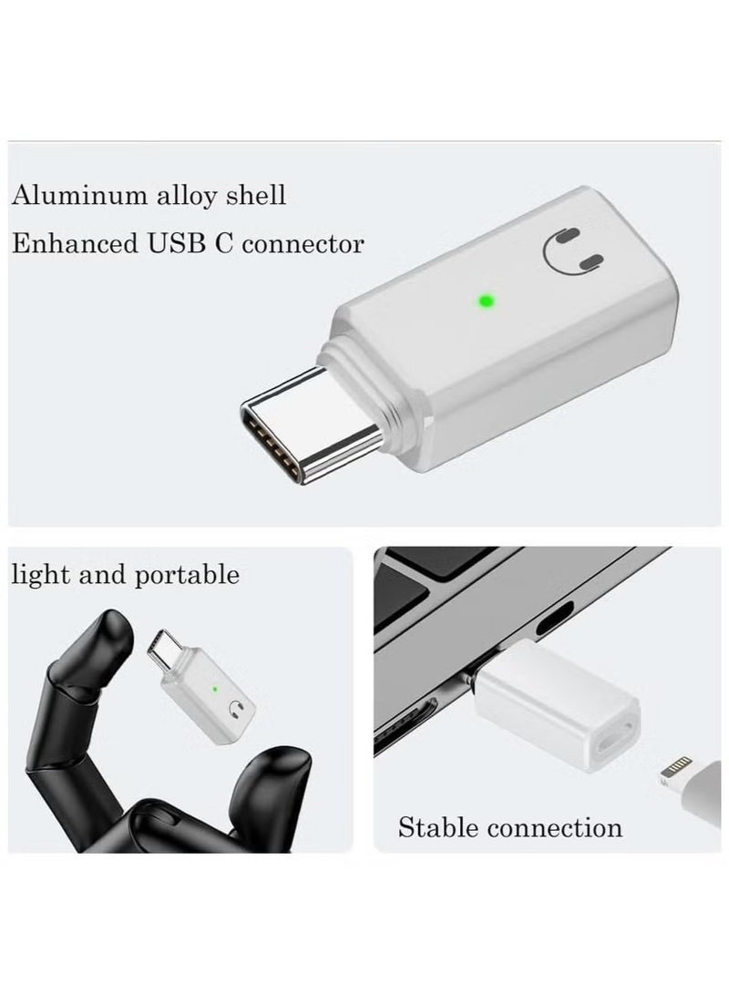 الفضاء الرقمي محول من USB C إلى لايتنينج، 1 قطعة من سبائك الألومنيوم محول صوتي، أداپتر لتوصيل لايتنينج بمنفذ USB C لسلسلة آيفون 15-17، محول لسماعات الرأس أبيض و محول لسماعات الأذن - Image 3
